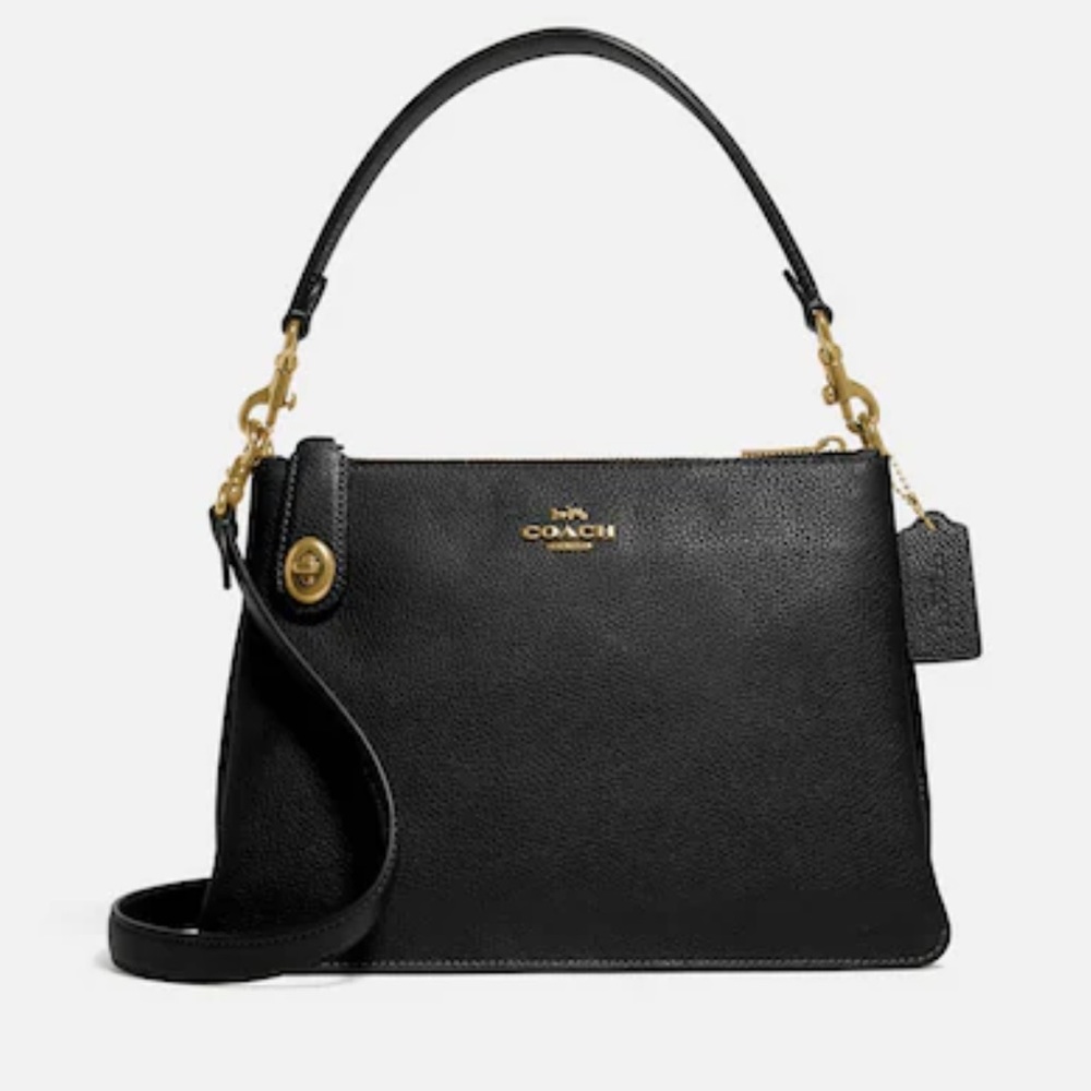 Coach Double Zip Shoulder Crossbody Bag Black - Picture 6 of 16